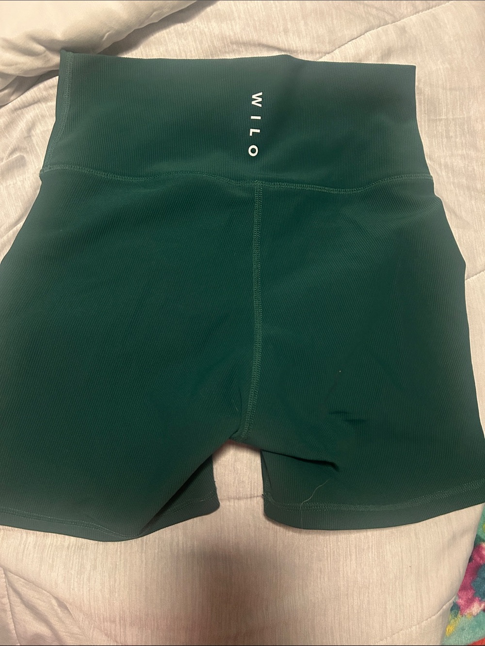 Wilo the Label Ribbed Bike Shorts in Dark Green Size M